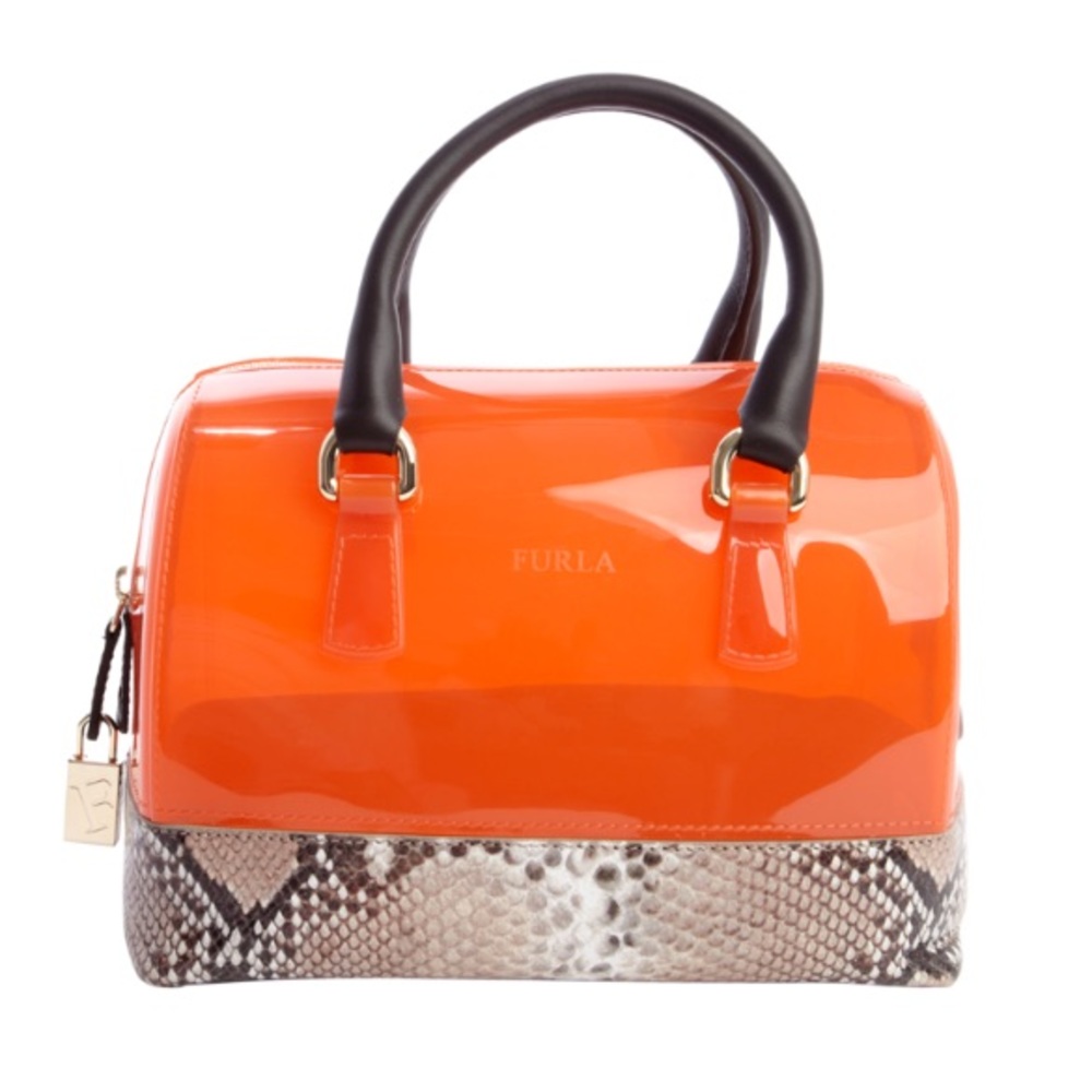 Furla Orange & Snake Candy Bag